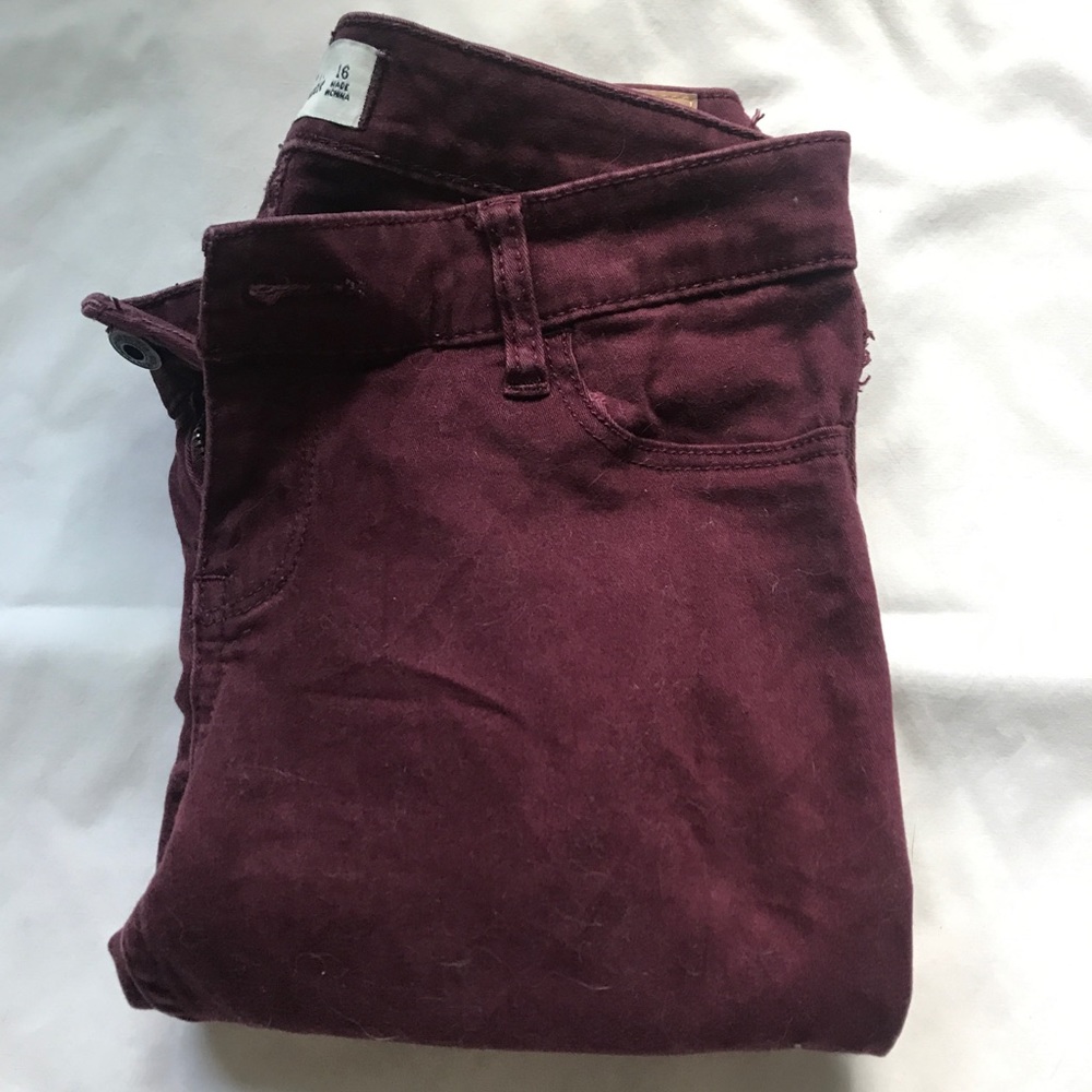 Abercrombie Maroon Skinny jeans